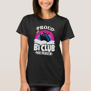 Proud Bi Club Member Cat Bisexual Flag Rainbow Bi T-Shirt