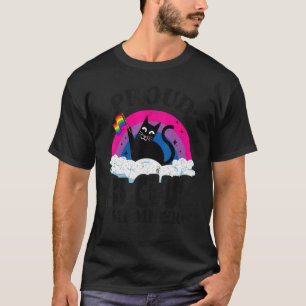 Proud Bi Club Member Cat Bisexual Flag Rainbow Bi T-Shirt