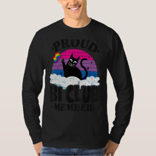 Proud Bi Club Member Cat Bisexual Flag Rainbow Bi  T-Shirt