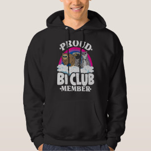 Proud Bi Club Member Opossum Racoon Bisexual Flag Hoodie
