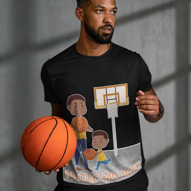 Proud Big Bro Basketball Court Men's/Teens style T-Shirt (Creator Uploaded)