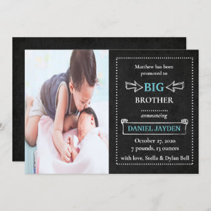Proud Big Brother Promoted Birth Announcement