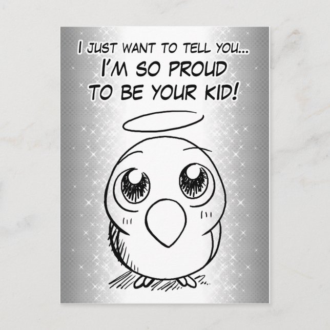 Proud bird kid postcard (Front)