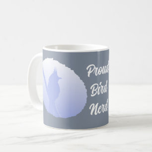 Proud Bird Nerd Light Blue Bird Silhouette Coffee Mug