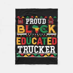 Proud Black Educated Trucker Costume Juneteenth Jo Fleece Blanket