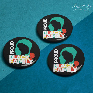 Proud Black Family Black History Month  7.5 Cm Round Badge
