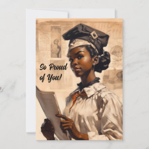 Proud black girl Graduate Announcement