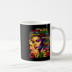 Proud Black Queen Melanin Woman Colorful Word Art Coffee Mug
