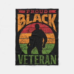 Proud Black Veteran Soldier African American Milit Fleece Blanket