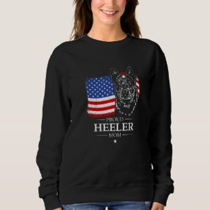 Proud Blue Heeler Mum American Flag Patriotic Dog Sweatshirt