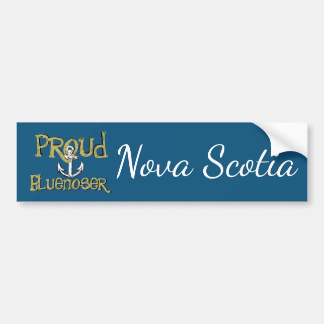 Proud Bluenoser Nova Scotia anchor bumper sticker (Front)