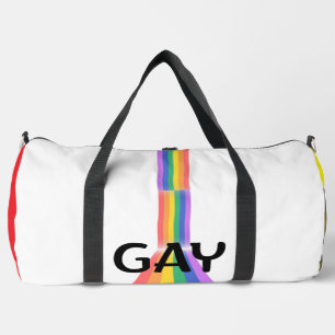 Proud & Bold – "GAY" Typography with Radiant Verti Duffle Bag