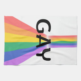 Proud & Bold – "GAY" Typography with Radiant Verti Tea Towel