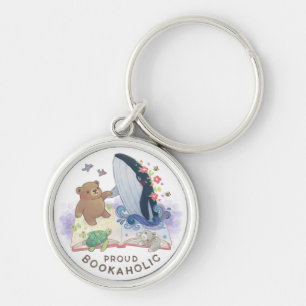 Proud Bookaholic: Magic of Books Illustration Key Ring