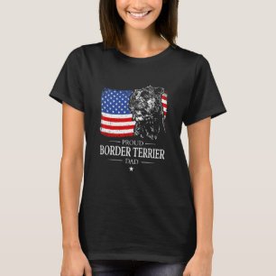 Proud Border Terrier Dad American Flag Patriotic D T-Shirt