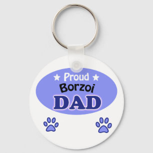 Proud Borzoi Dad Key Ring