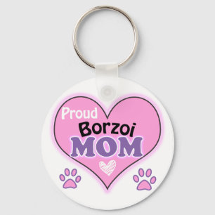 Proud Borzoi Mum Key Ring
