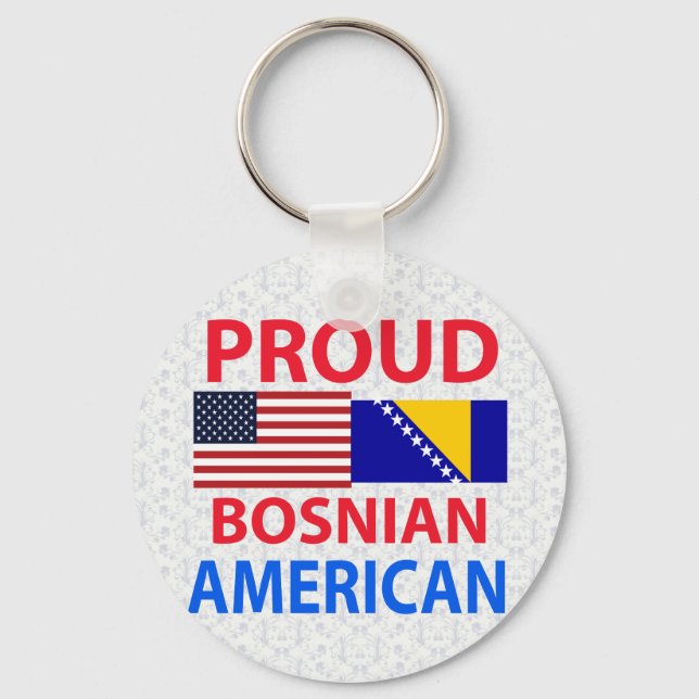 Proud Bosnian American Key Ring (Front)