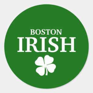 Proud BOSTON IRISH! St Patrick's Day Classic Round Sticker