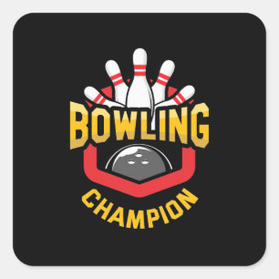 Proud Bowling Champion Square Sticker