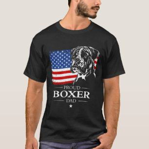 Proud Boxer Dog Dad American Flag Patriotic Dog Gi T-Shirt