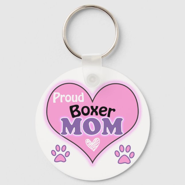 Proud Boxer Mum Key Ring (Front)