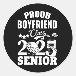 Proud Boyfriend Cl Of 2025 Graduation Senior 2025 Classic Round Sticker