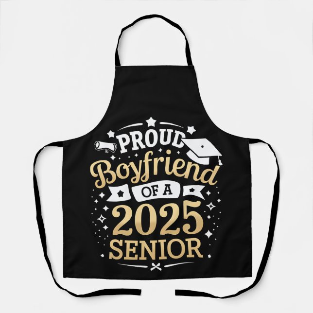 Proud Boyfriend Of A 2025 Graduate Graduation Apron (Front)