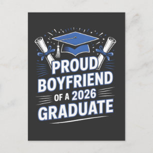 Proud Boyfriend of a 2026 Graduation Couples Announcement Postcard