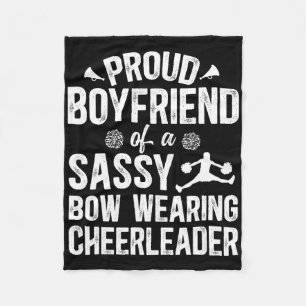 Proud Boyfriend Of A Cheerleader Boyfriend Cheer B Fleece Blanket