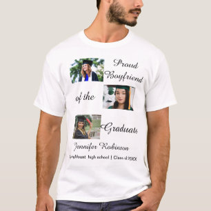 Proud Boyfriend of the Graduate Custom Photos Name T-Shirt