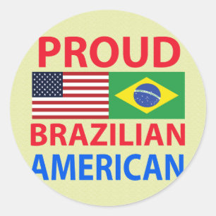 Proud Brazilian American Classic Round Sticker