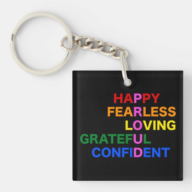 PROUD Bright black Keychain (Front)