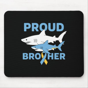 Proud Brother Autism Awareness Shark Support Ribbo Mouse Pad