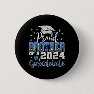 Proud Brother Of 2024 Graduate Awesome Family Coll 6 Cm Round Badge