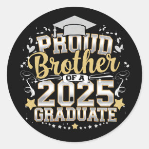Proud Brother Of A 2025 Graduate Graduation Classic Round Sticker