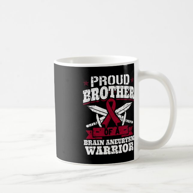 Proud Brother Of A Brain Aneurysm Warrior Awarenes Coffee Mug (Right)
