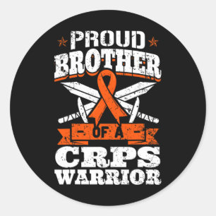 Proud Brother Of A Crps Warrior Rsd Awareness Ribb Classic Round Sticker