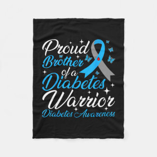 Proud brother of a diabetes awareness warrior t1d fleece blanket