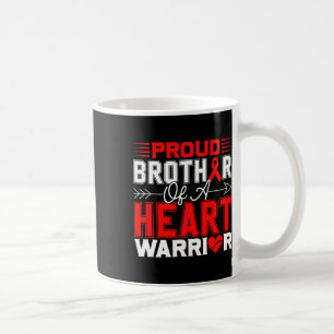 Proud Brother Of A Heart Warrior Heart Disease Awa Coffee Mug