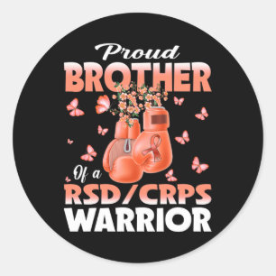 Proud Brother Of A Rsd Crps Warrior Awareness Boxi Classic Round Sticker