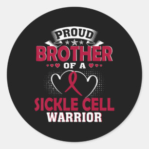 Proud Brother Of A Sickle Cell Warrior Classic Round Sticker