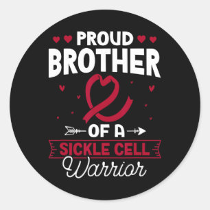 Proud Brother Of A Sickle Cell Warrior Sickle Cell Classic Round Sticker