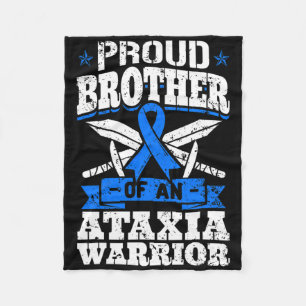 Proud Brother Of An Ataxia Warrior Awareness Ribbo Fleece Blanket