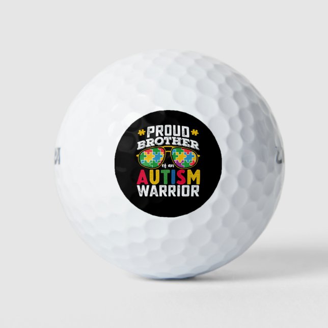 Proud Brother Of An Autism Warrior Family Golf Balls (Front)