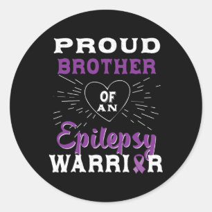 Proud Brother Of An Epilepsy Warrior Awareness 1 Classic Round Sticker