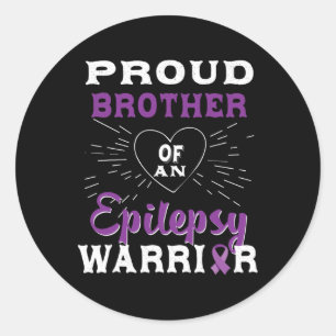 Proud Brother Of An Epilepsy Warrior Awareness 1 Classic Round Sticker
