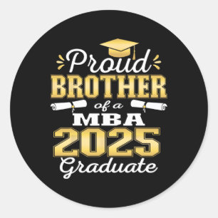 Proud Brother Of Cl Of 2025 M Graduate Grad Family Classic Round Sticker