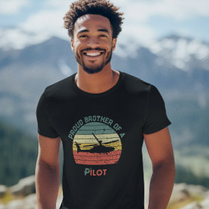 Proud Brother of Pilot Personalised Retro Vintage T-Shirt