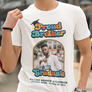 Proud Brother of the graduate photo groovy retro T-Shirt